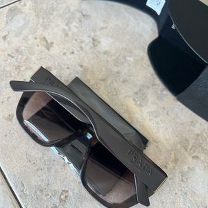 Prada Women’s Sunglasses Large Brown Rounded Cat Eye